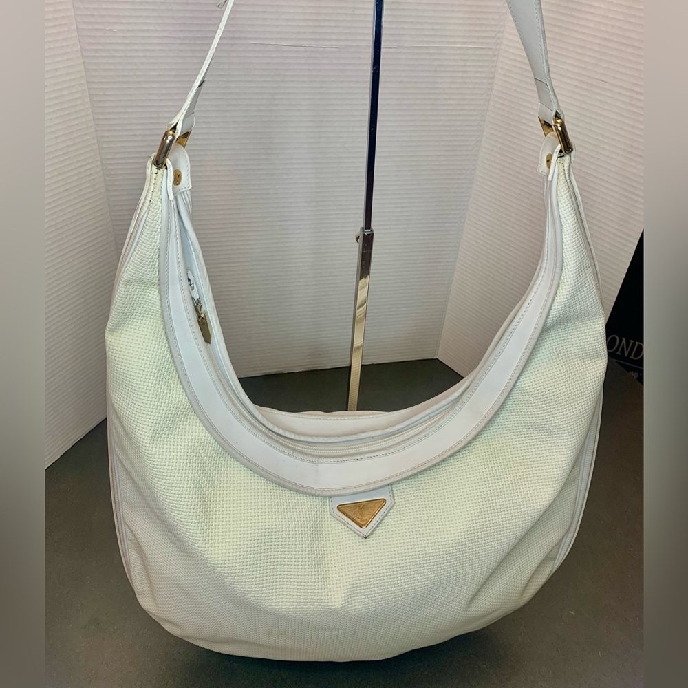 YVES SAINT LAURENT Vintage PVC~Leather Ivory Bag